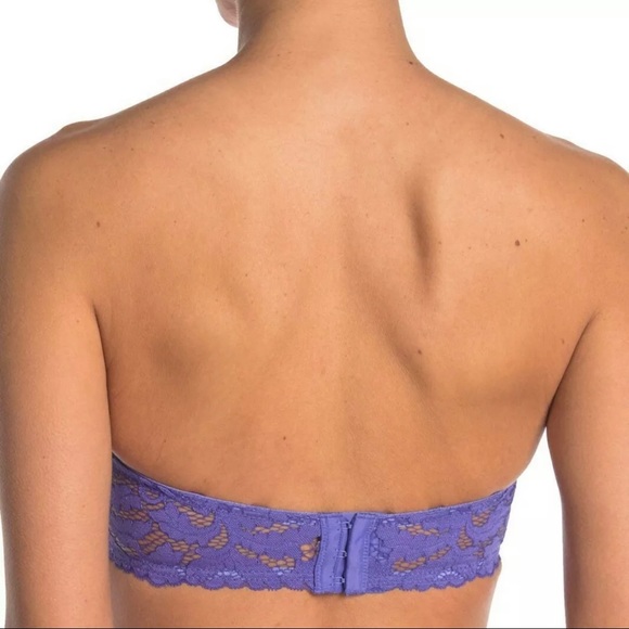 FREE PEOPLE Lace Bra Love Letters Convertible Strap Strapless Halter Periwinkle - Picture 8 of 13
